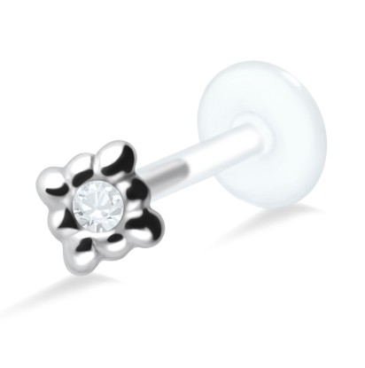 Bezel Set Stone in Square Shaped Labrets Push-in LA-698